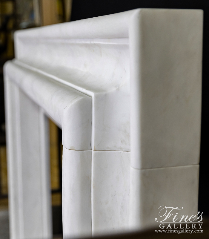 Marble Fireplaces  - Oversized Bolection Style Fireplace Mantel In Statuary White Marble - MFP-2497